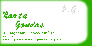 marta gondos business card